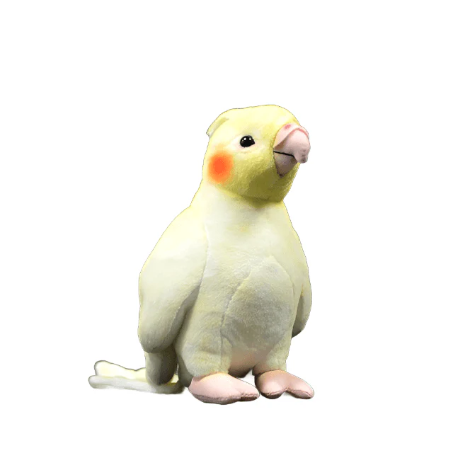 Small Real Life Yellow and Gray Cockatiel Plush Toys 7"