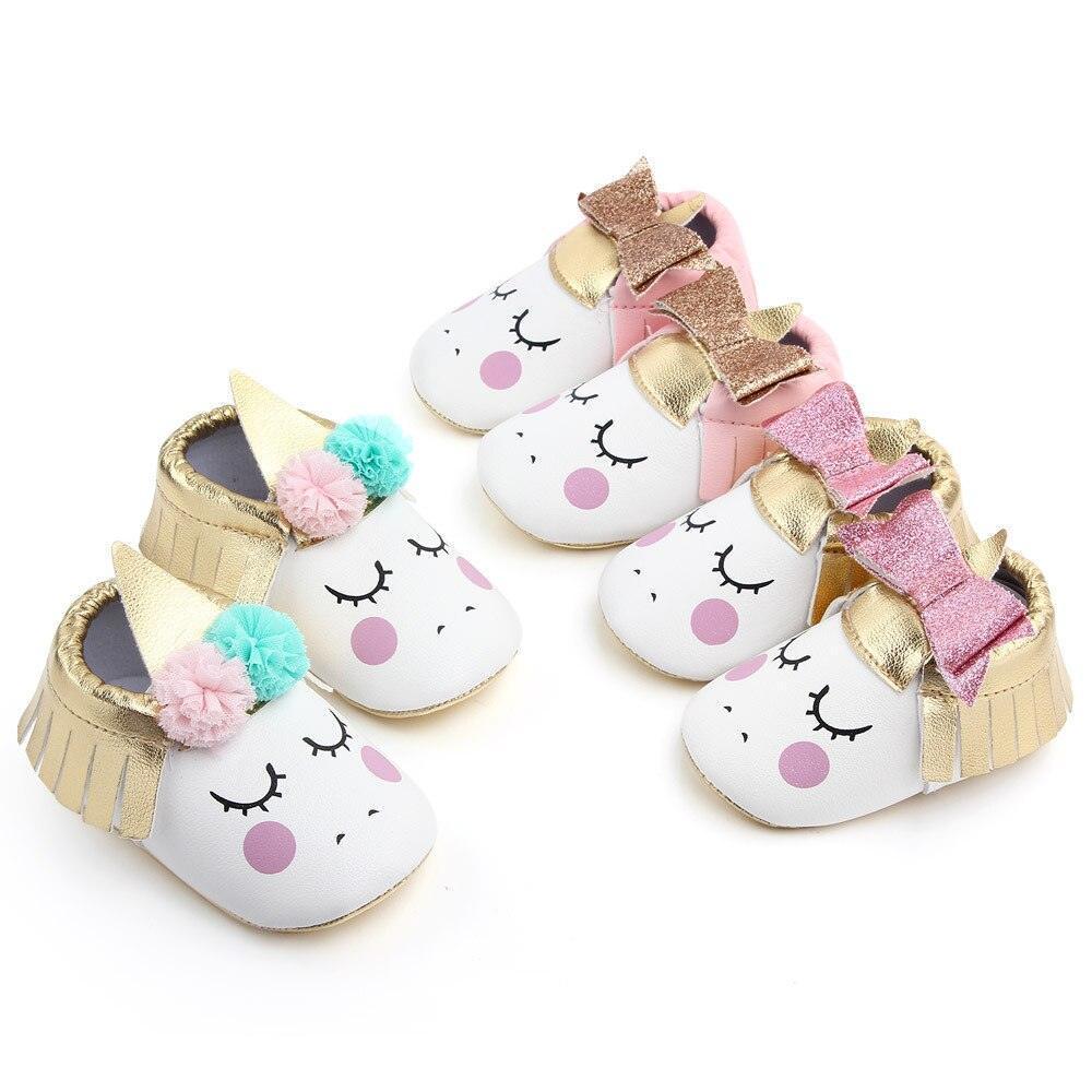 Toddler Baby Girl Rainbow Unicorn Plush Shoe Slippers, Great Gift for Ages  0-18M - Image 3