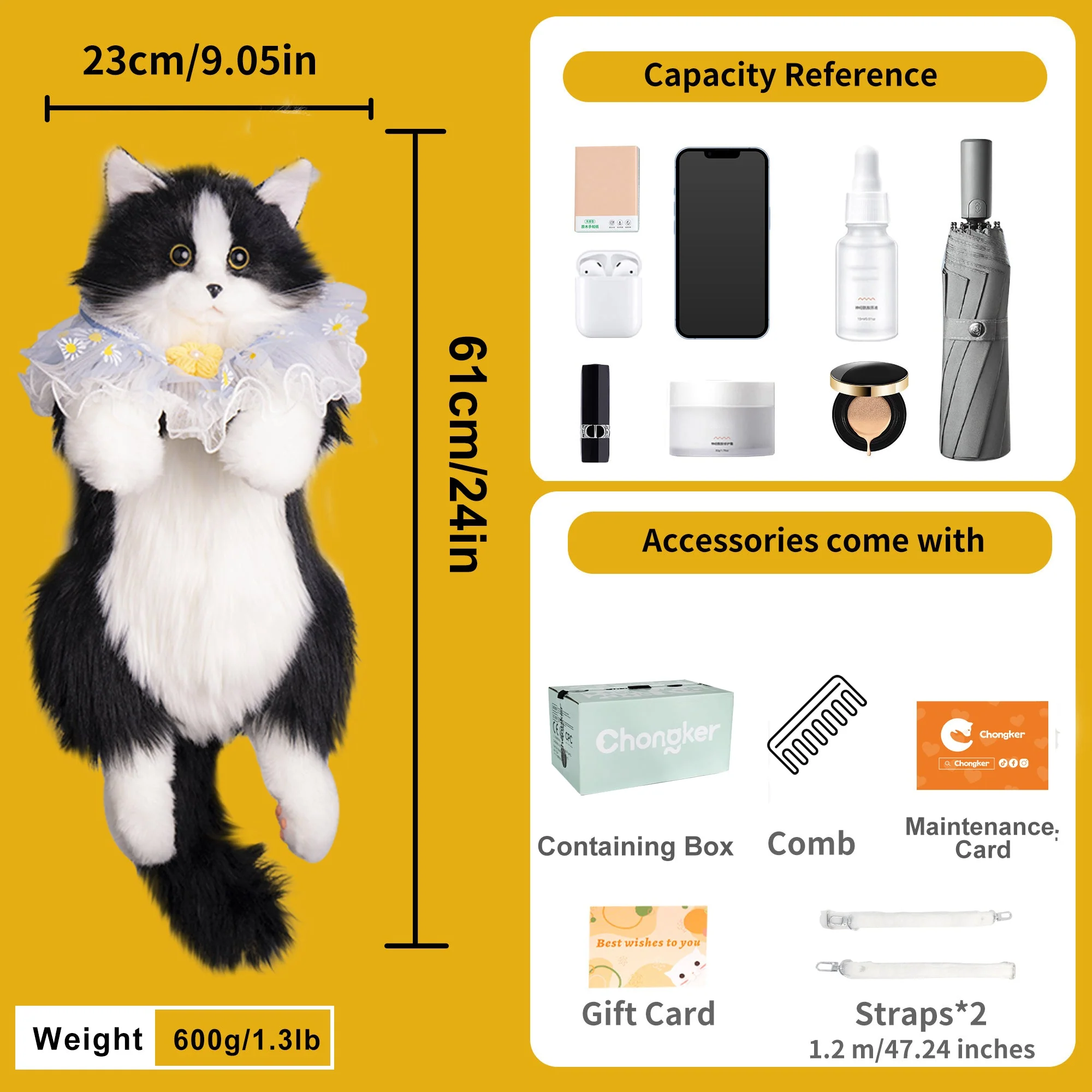 Tuxedo Cat Backpack – Cute Bag for Cat Fans Daily Companion - Image 2