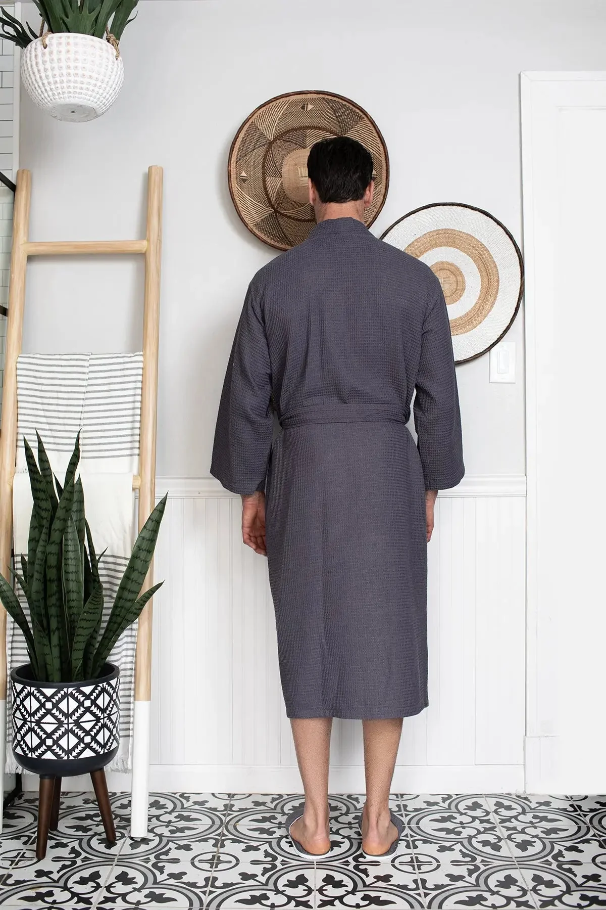 Waffle Spa Bathrobe for Men -  Absorbent, Lightweight - Image 32
