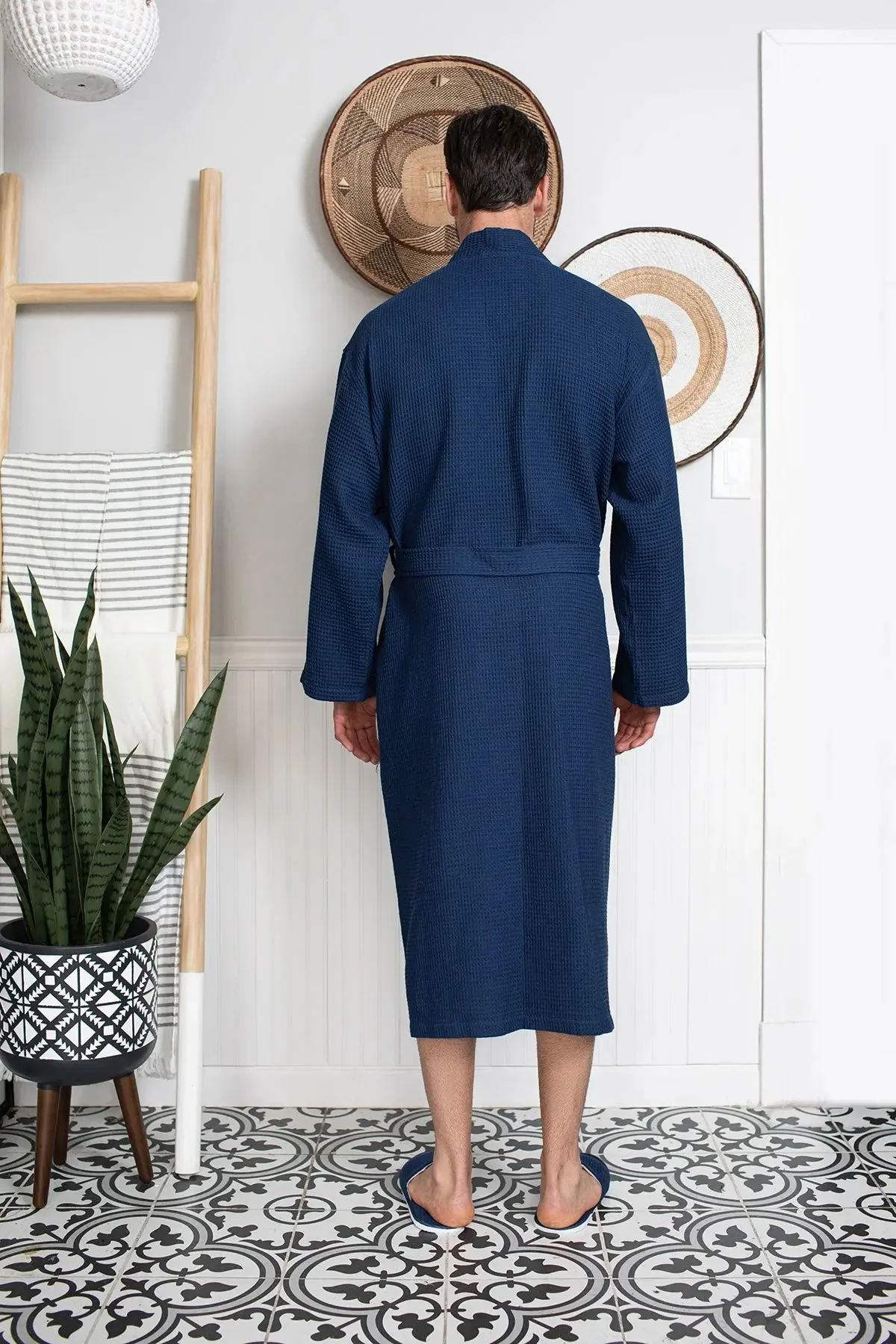 Waffle Spa Bathrobe for Men -  Absorbent, Lightweight - Image 39