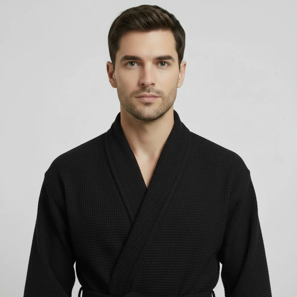 Waffle Spa Bathrobe for Men -  Absorbent, Lightweight - Image 46