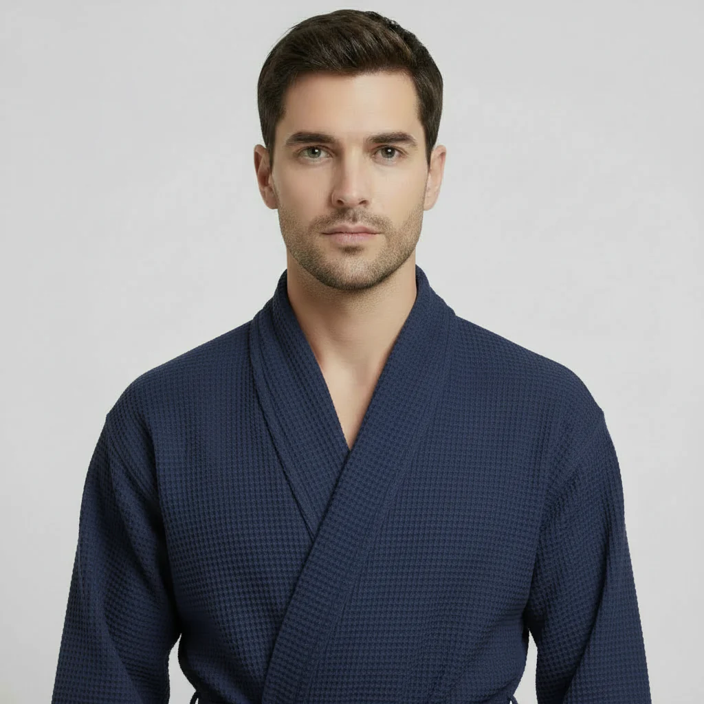Waffle Spa Bathrobe for Men -  Absorbent, Lightweight - Image 49