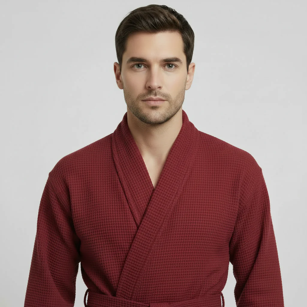 Waffle Spa Bathrobe for Men -  Absorbent, Lightweight - Image 50