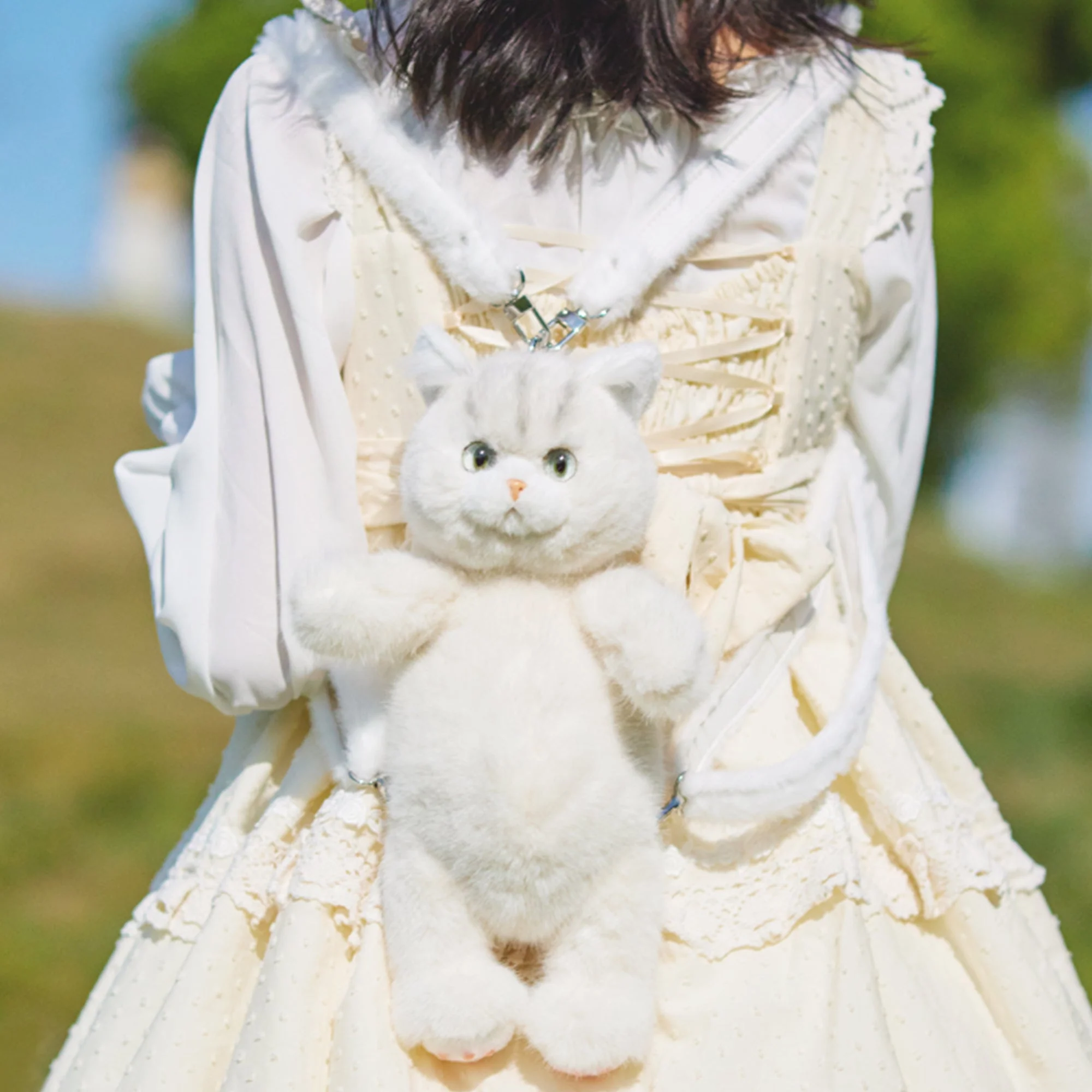 White Short-hair Cat Backpack - Image 3