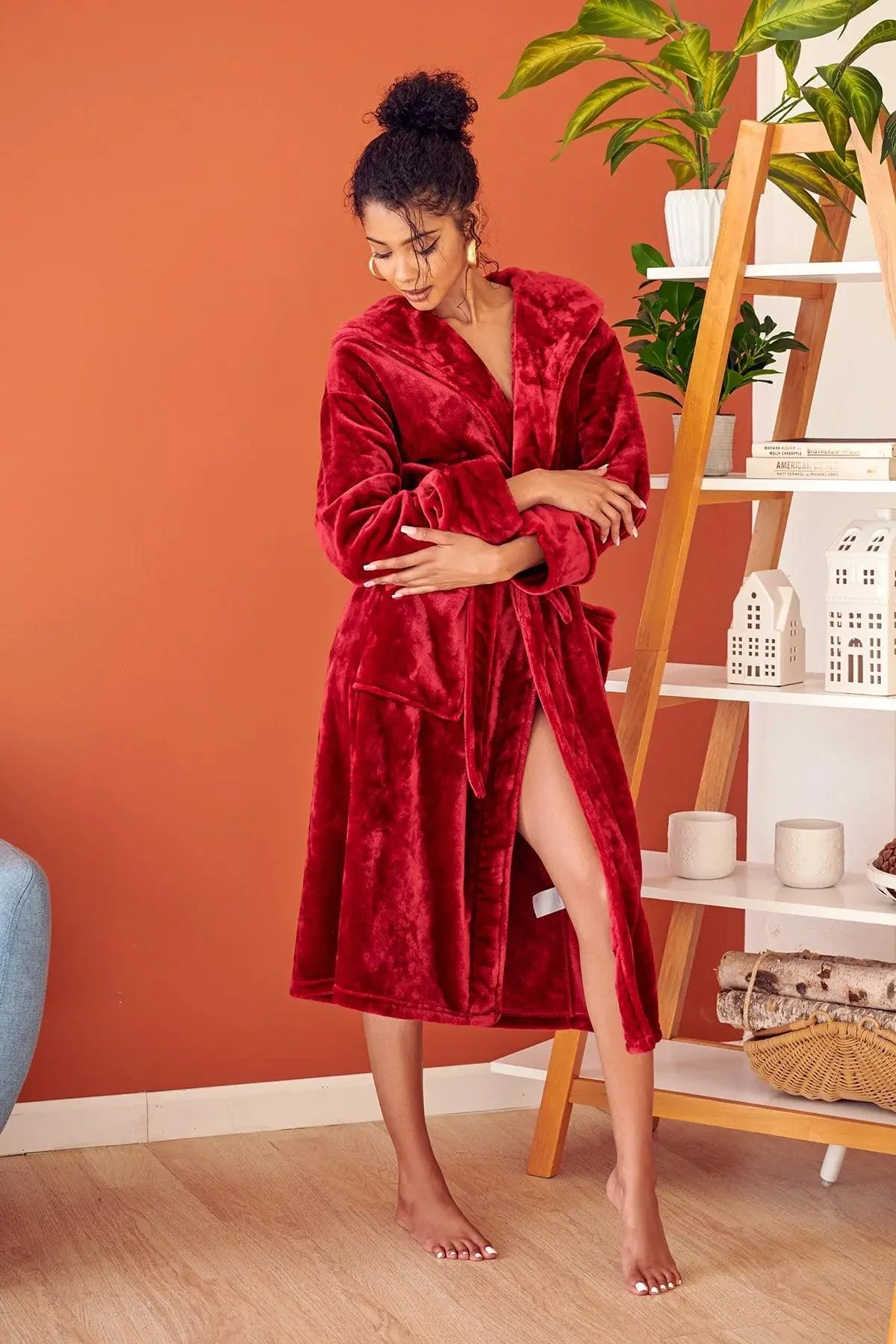Women’s Plush Hooded Robe - Spa-Worthy Comfort at Home - Image 46