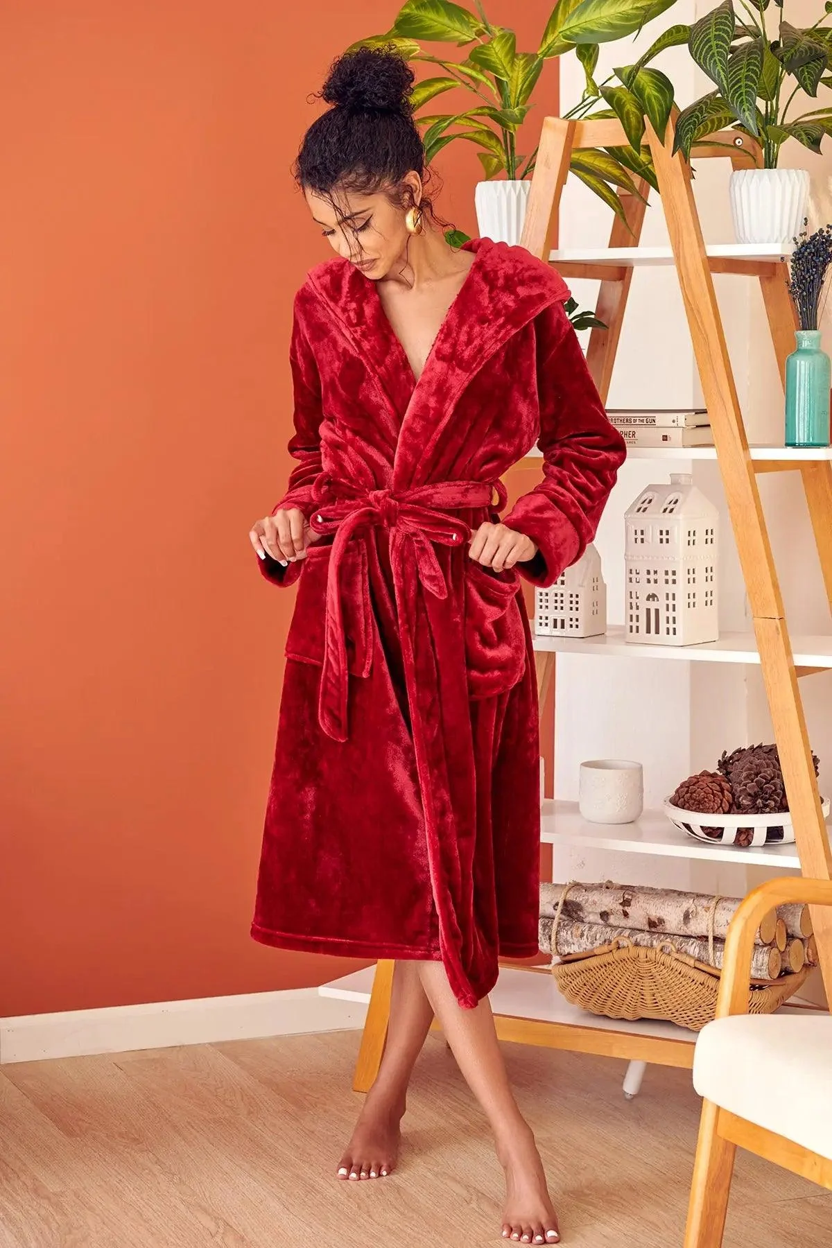 Women’s Plush Hooded Robe - Spa-Worthy Comfort at Home - Image 47