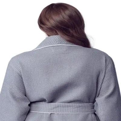 Women’s Waffle Piping Bathrobe – Lightweight Spa-Style Comfort - Image 32