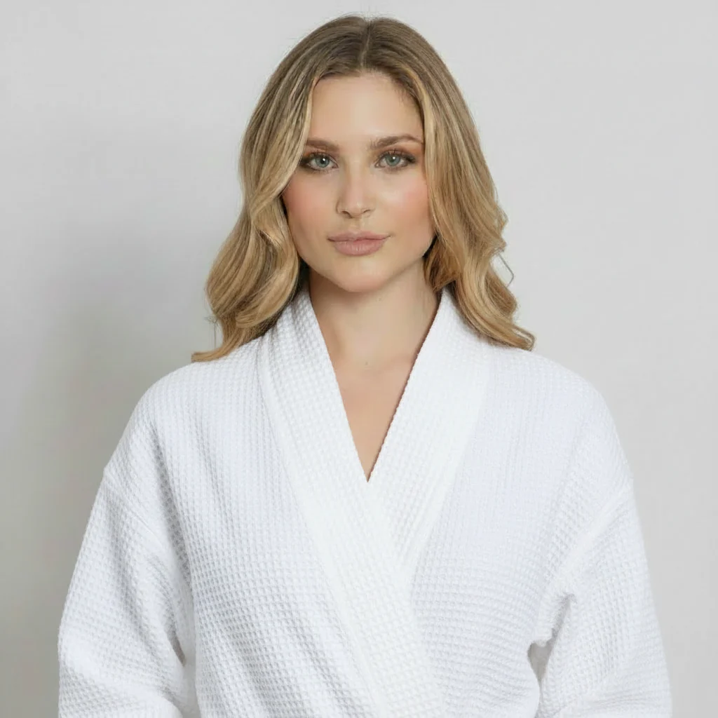 Knee-Length Waffle Robe for Women - Image 16