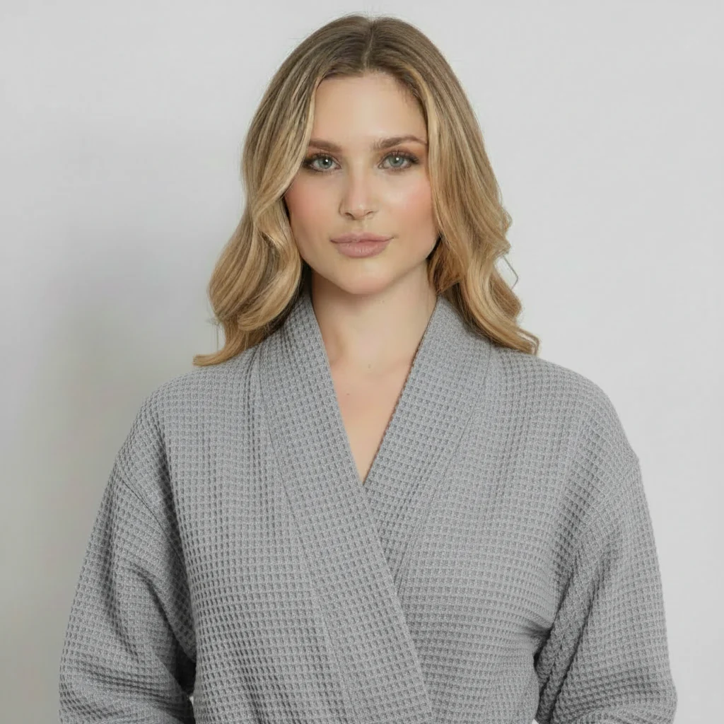 Knee-Length Waffle Robe for Women - Image 18