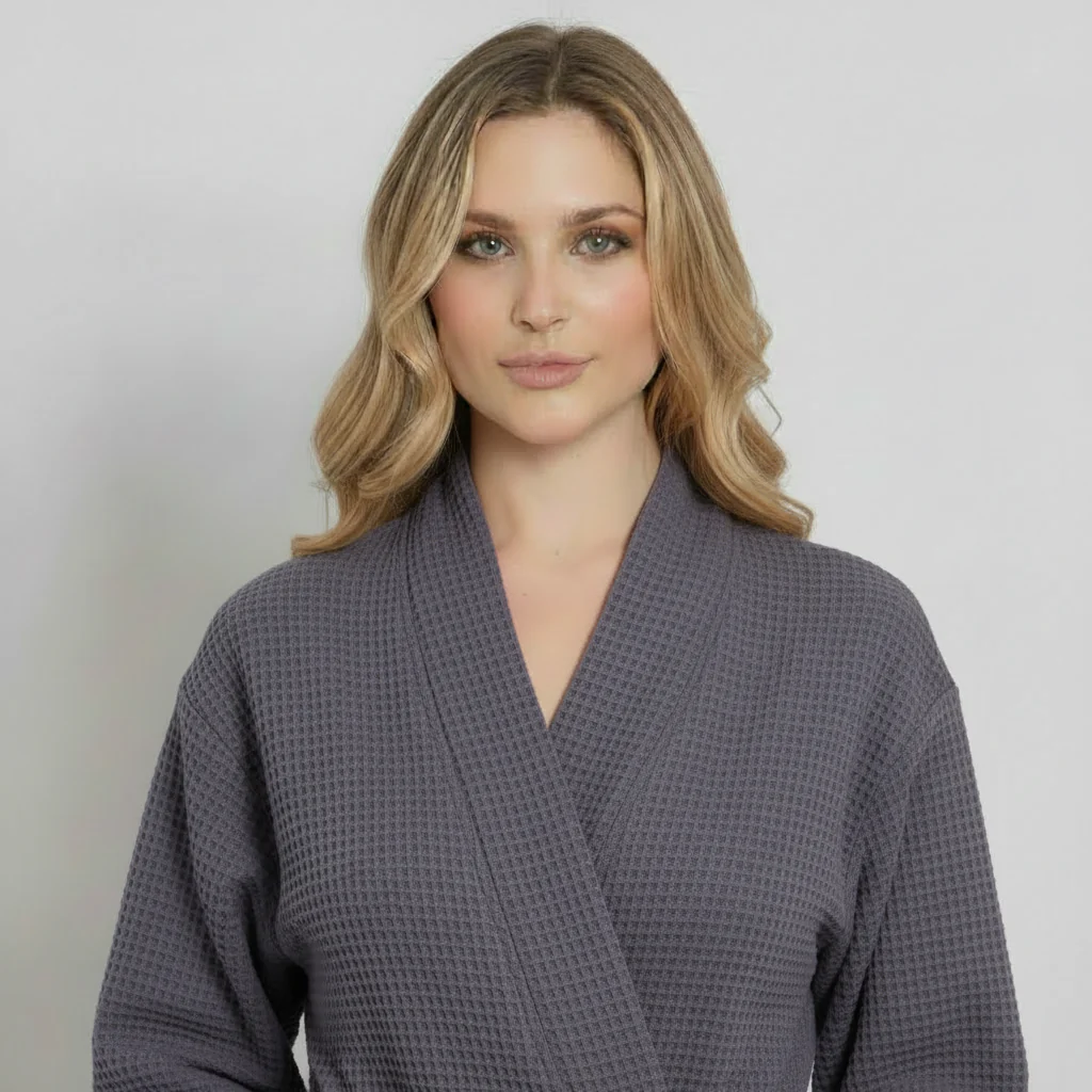 Knee-Length Waffle Robe for Women - Image 19