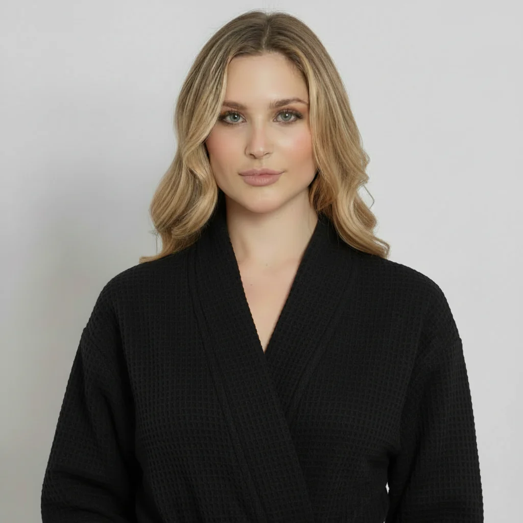 Knee-Length Waffle Robe for Women - Image 20