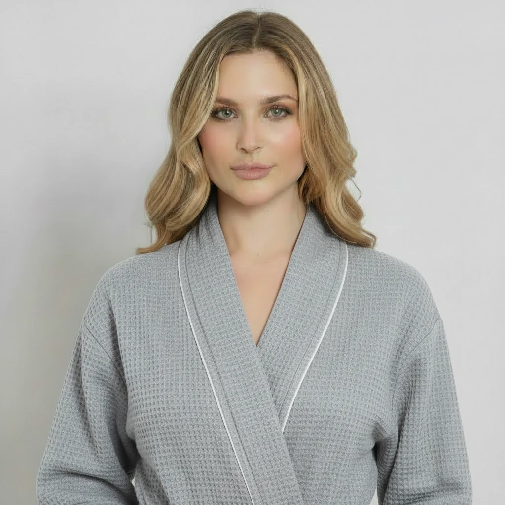 Knee-Length Waffle Robe for Women - Image 23