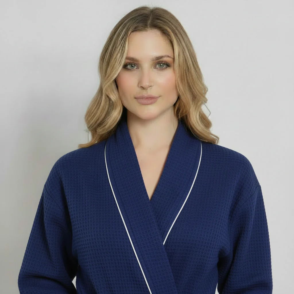 Knee-Length Waffle Robe for Women - Image 25